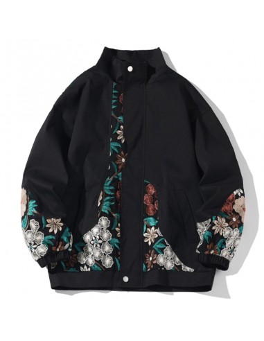 Blouson Brodé Fleurs français