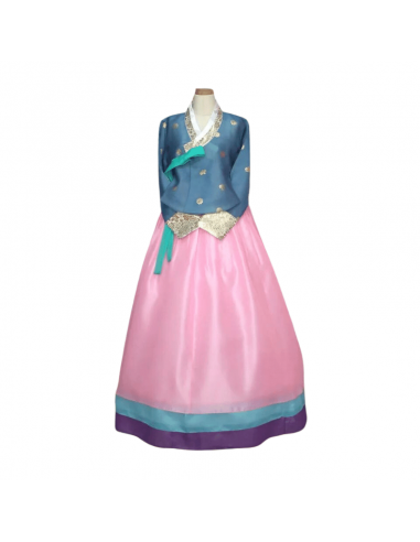 Hanbok Rose Bleu Femme vous aussi creer 