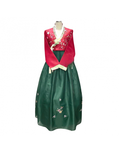 Hanbok Vert et Rouge Femme votre restaurant rapide dans 