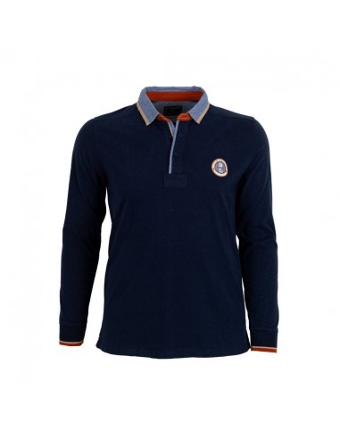 Polo bleu marine à manches longues Authentic Men's Territory 2024