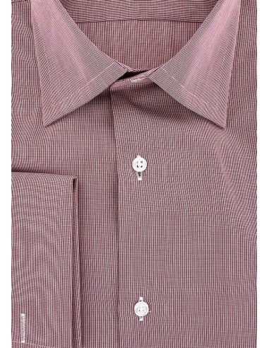 Chemise classique poignets mousquetaires rouge façonné la livraison gratuite