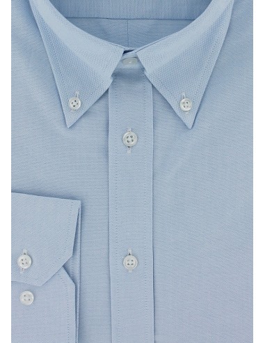 Chemise classique col bouton oxford bleu ciel en linge