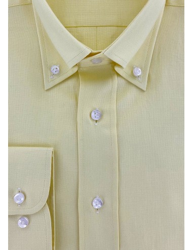 Chemise classique col bouton oxford jaune Les êtres humains sont 