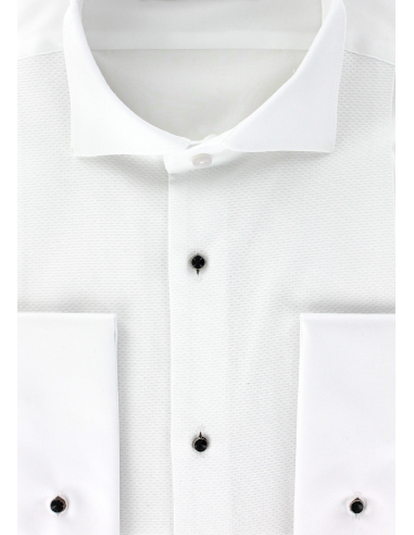 Chemise cintrée blanche col cassé tuxedo le des métaux précieux