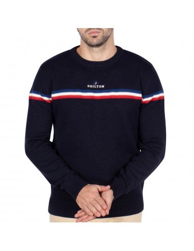 Pull col rond tricolore pas cher chine