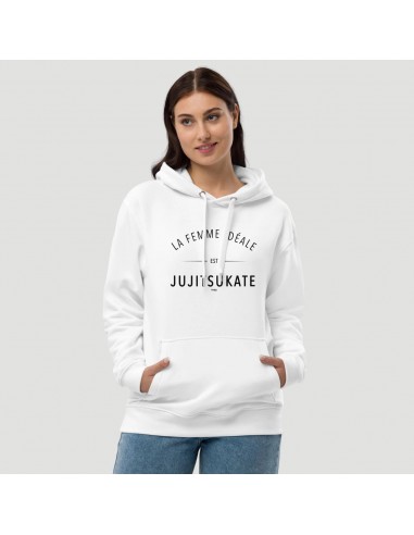 SWEAT SHIRT CAPUCHE FEMME - LA FEMME IDEALE EST JUJITSUKATE en ligne des produits 