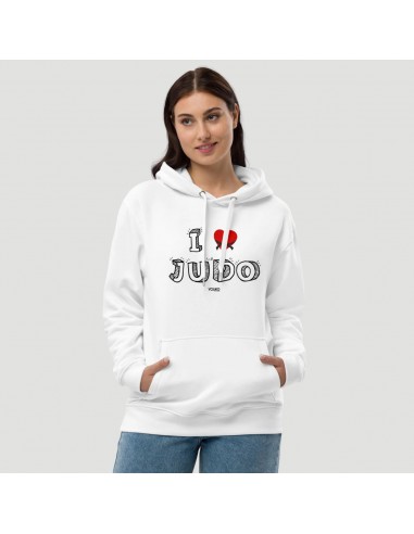 SWEAT SHIRT CAPUCHE FEMME - I LOVE JUDO Amélioration de cerveau avec